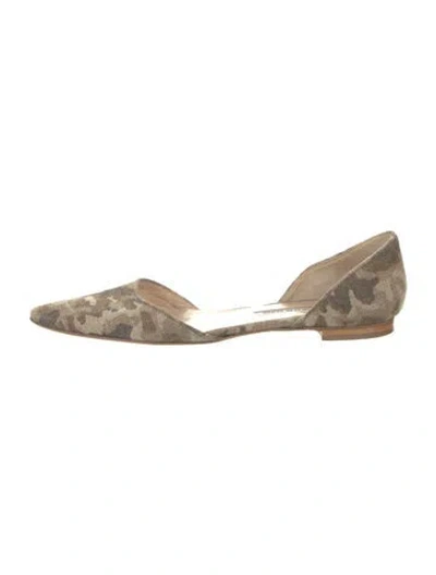 Pre-owned Manolo Blahnik Camouflage Print Flats In Neutral