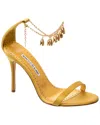 Manolo Blahnik Camanilla 110 Satin Sandal In Gold