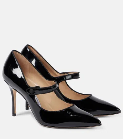Manolo Blahnik Campari 90 Patent Leather Pumps In Black