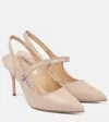 Manolo Blahnik Campari 90 Suede Slingback Pumps In Beige