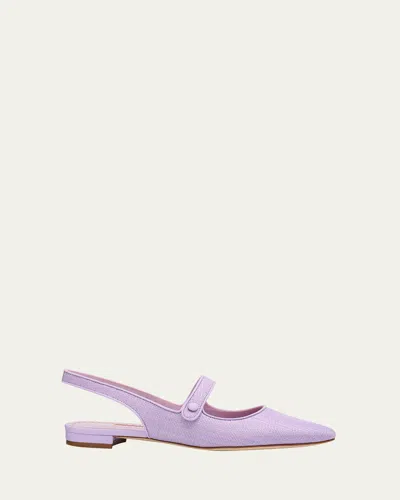 Manolo Blahnik Campari Mary Jane Slingback Flats In Purple
