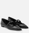 Manolo Blahnik Campari Patent Leather Mary Jane Flats In Black