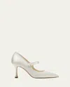 Manolo Blahnik Camparinew 90 Ivory Satin Pumps In Cream
