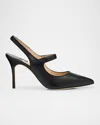 Manolo Blahnik Camparisli Leather Mary Jane Slingback Pumps In Black