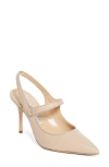 Manolo Blahnik Camparisli Pointed Toe Mary Jane Slingback Pump In Beige