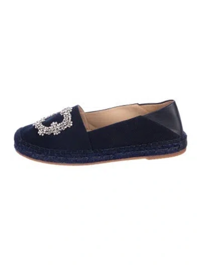 Pre-owned Manolo Blahnik Canvas Espadrilles In Blue