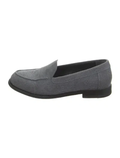 Pre-owned Manolo Blahnik Canvas Loafers In Blue