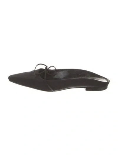 Pre-owned Manolo Blahnik Canvas Mules In Black