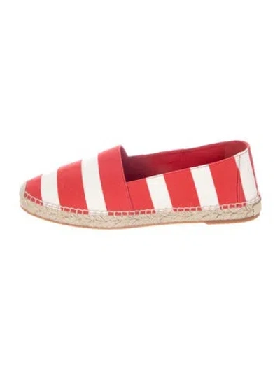 Pre-owned Manolo Blahnik Canvas Striped Espadrilles In Red