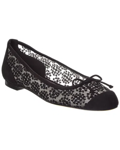 Manolo Blahnik Capbal Mesh & Suede Flat In Multi