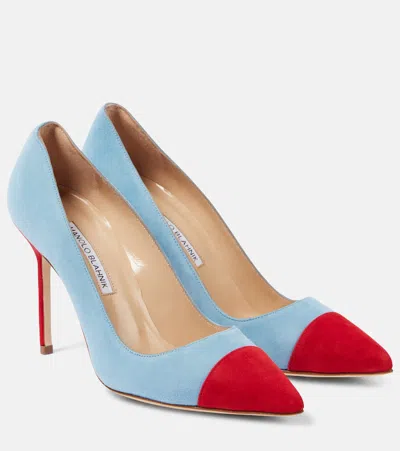Manolo Blahnik Capcour 105 Suede Pumps In Blue