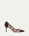 Manolo Blahnik Capcour Basketweave Cap-toe Pumps