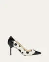 Manolo Blahnik Capcour Polka Dot Mixed-media Pumps