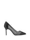 Manolo Blahnik Capcourme 90 Nappa Leather Pumps In Blck