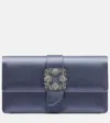 Manolo Blahnik Capri Embellished Satin Clutch In Blue