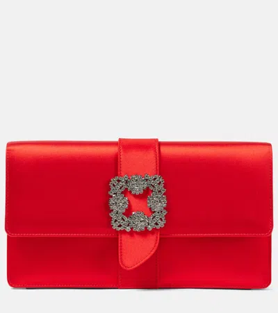 Manolo Blahnik Capri Clutch Bag In Red
