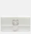 Manolo Blahnik Capri Embellished Satin Clutch In White