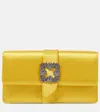 Manolo Blahnik Capri Embellished Satin Clutch In Yellow