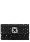 Manolo Blahnik Capri Polka Dot Satin And Mesh Clutch