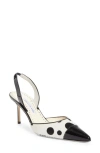 Manolo Blahnik Capsli Pointed Toe Slingback Pump In White