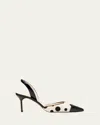 Manolo Blahnik Capsli Polka-dot Calf Hair And Patent Leather Pumps In Animal Print