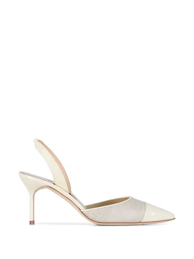 Manolo Blahnik Capsli Slingback Pumps In Neutral