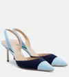 Manolo Blahnik Capsli Suede Slingback Pumps In Blue