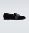 Manolo Blahnik Carlton Velvet Loafers In Black