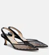 Manolo Blahnik Carolyne 50 Polka-dot Mesh Slingback Pumps