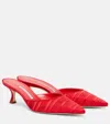 Manolo Blahnik Carolyne Pleated Satin Mule Pumps