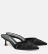 Manolo Blahnik Carolyne Pleated Satin Mule Pumps In Blue