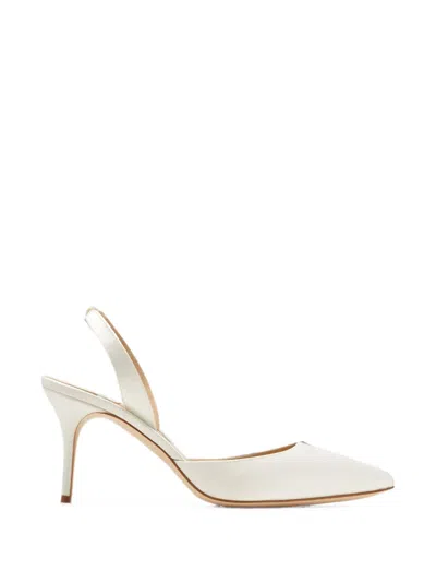 Manolo Blahnik Carolyne 70 Pointed-toe Slingback Pumps In White