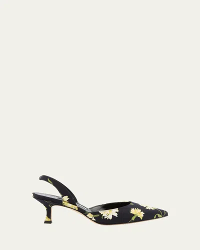 Manolo Blahnik Carolyne Floral Slingback Pumps In Multi Pattern