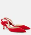 Manolo Blahnik Carolyne Kitten-heel Halter Pumps In Red