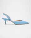 Manolo Blahnik Carolyne Kitten-heel Halter Pumps In Blue