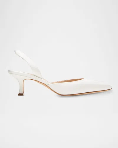 Manolo Blahnik Carolyne Kitten-heel Halter Pumps In White