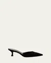Manolo Blahnik Carolyne Pleated Satin Mule Pumps In Yoth9948