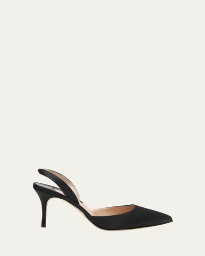 Manolo Blahnik Black Carolyne 70 Heels In 0015 Blck