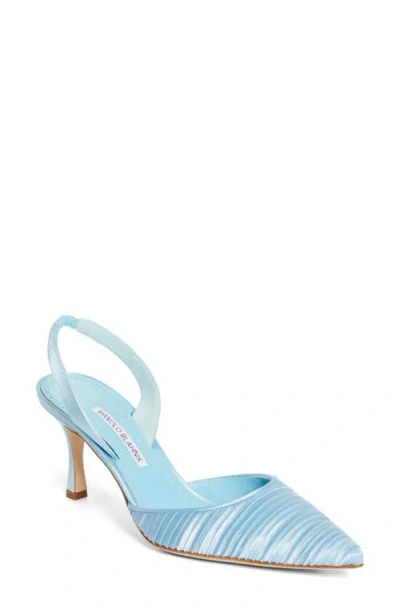 Manolo Blahnik Carolyne Slingback Pump In Blue