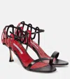 Manolo Blahnik Chafarsan 70 Two-tone Leather Sandals In Black