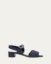 Manolo Blahnik Chambray Vibius Den Buckle-strap Sandals