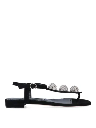 Manolo Blahnik Flip Flop Sandals In Black