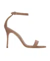 Manolo Blahnik Chaos Suede Sandals With Open Toe And Stiletto Heel In Brown