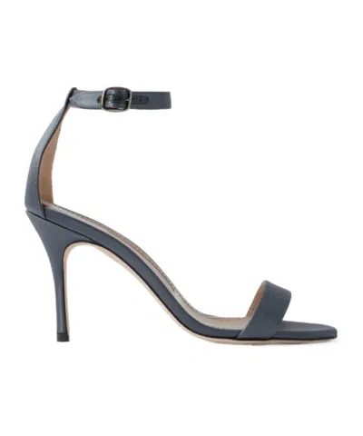 Manolo Blahnik Chaos 90 Satin Sandals In Black