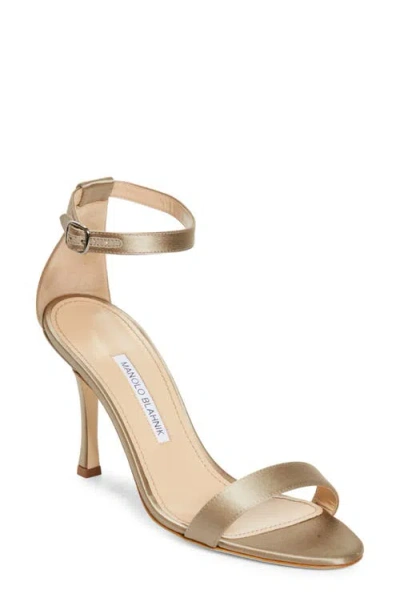 Manolo Blahnik Chaos Ankle Strap Sandal In Neutral