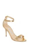 Manolo Blahnik Chaos Ankle Strap Sandal In Metallic Gold
