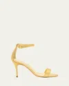 Manolo Blahnik Chaos Metallic Snakeskin Pumps In Gold