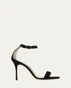 Manolo Blahnik Chaos Suede Stiletto Sandals In Black