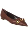 Manolo Blahnik Chappa Leather Flat In Red