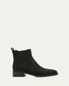 Manolo Blahnik Chelata Suede Chelsea Ankle Booties In Blck